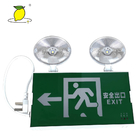 Professional Twin Spot Emergency Light , Green Fire Exit Light Sign