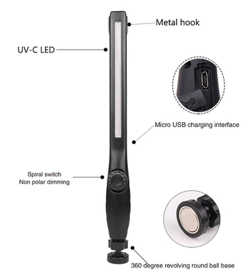 8W LED Rechargeable COB work light Portable UVC Disinfection Lamp