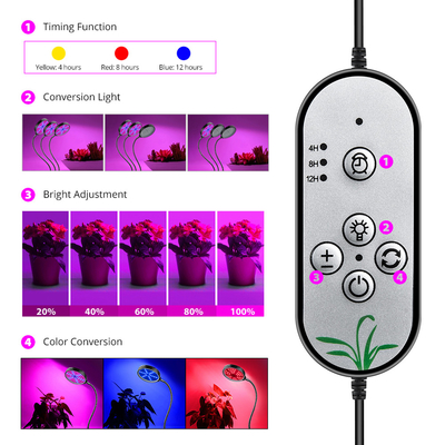 -20℃ 4H 3 Heads USB Phyto Led Plant Growth Light