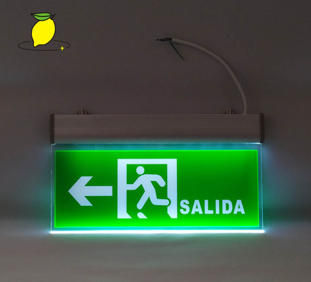Green Thermoplastic LED Emergency Exit Sign For Office Building