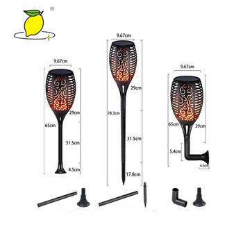 Waterproof Dancing Solar Flame Torch Light / Outdoor Garden Path Solar LED Flame Lamp