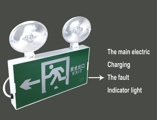 Wall Mounted Twin Spot LiFePO4  IP65 LED Emergency Exit Sign