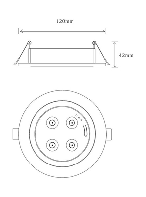 90 Minutes Recessed Mounted Fire Exit LED Emergency Luminaire